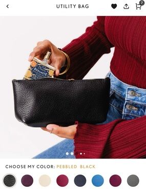 NWOT Portland Leather Koi Leather Zip utility bag